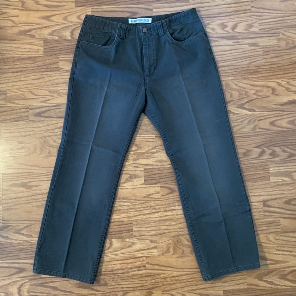 Express men’s ribbed cotton pants dark gray 36x30